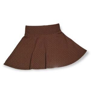 Umgee USA Brown w. Black Diamond Print Mini Skirt - Size Medium